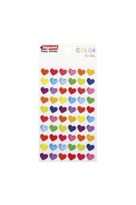 Bigpoint Sticker Rengarenk Kalpler x 15 Adet