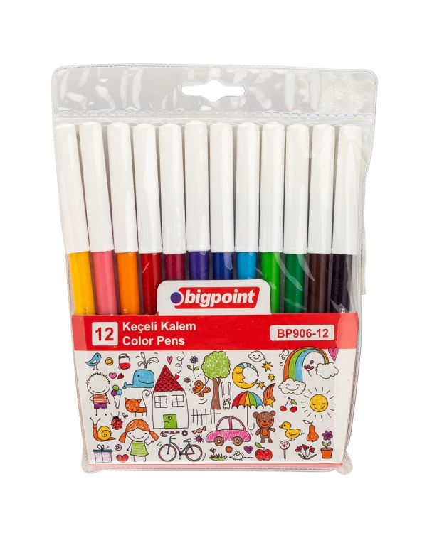 Bigpoint Keçeli Kalem 12'li Set x 12 Poşet