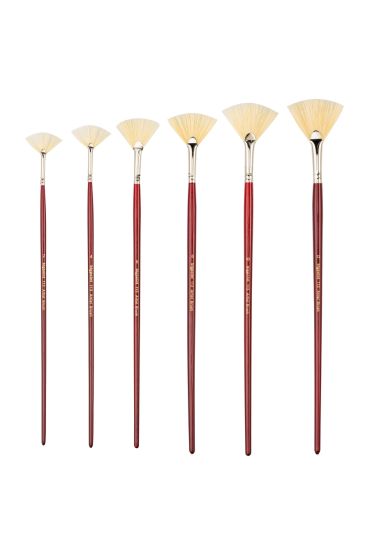 Bigpoint 113 Serisi Doğal Kıl Yelpaze Fırça No: 6 x 12 Adet