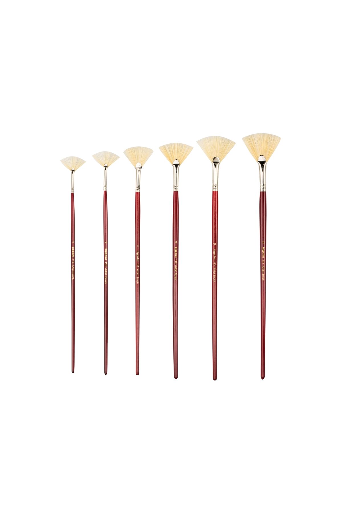 Bigpoint 113 Serisi Doğal Kıl Yelpaze Fırça No: 6 x 12 Adet