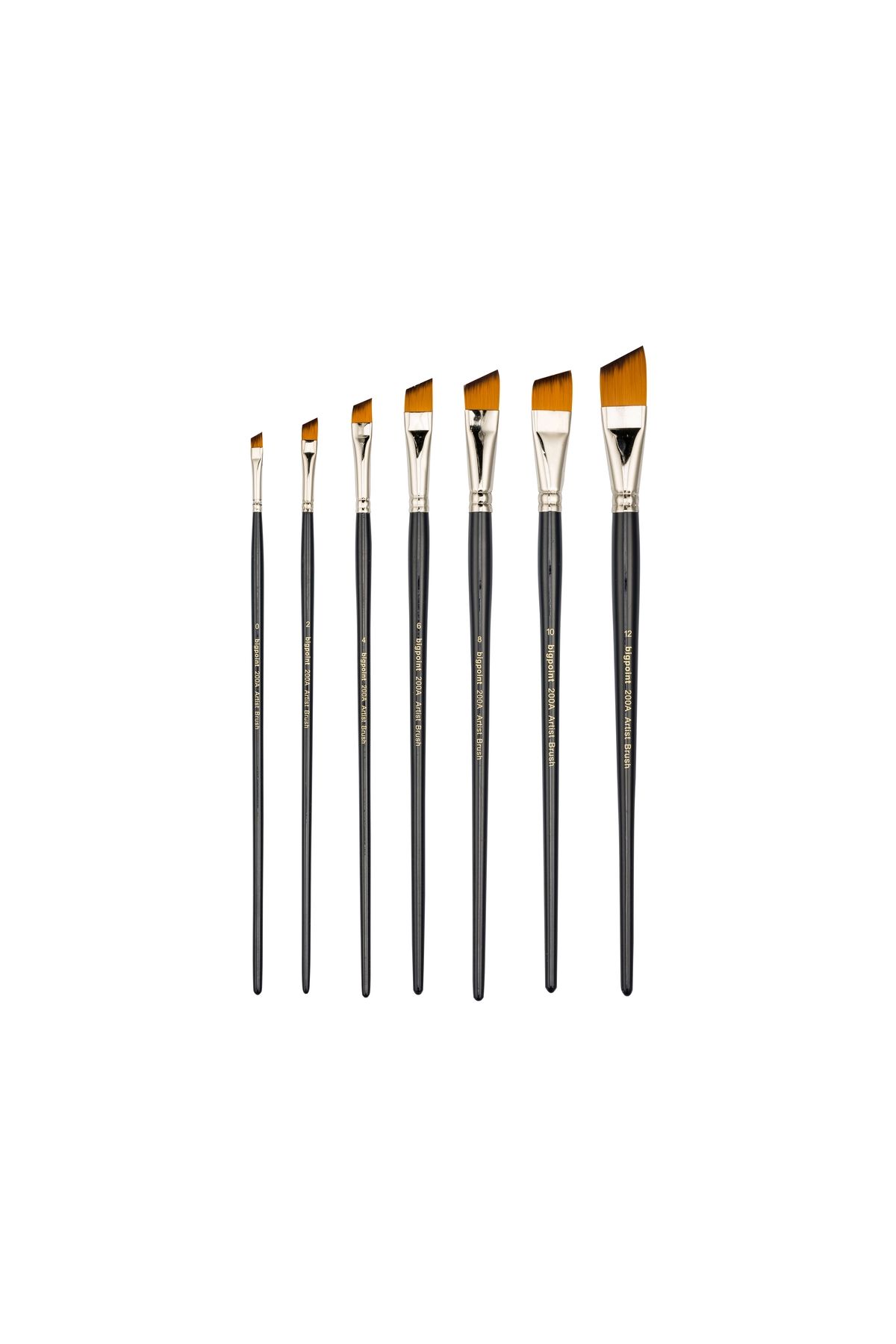 Bigpoint 200A Serisi Sentetik Kıl Yan Kesik Fırça No: 10 x 12 Adet