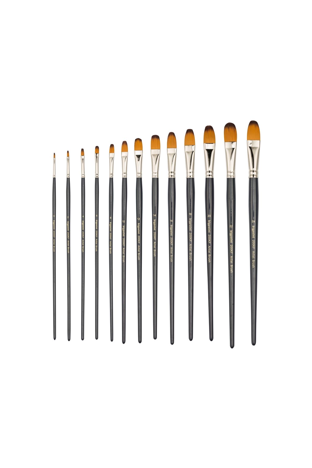 Bigpoint 200KF Serisi Sentetik Kıl Kedi Dili Fırça No: 24 x 12 Adet