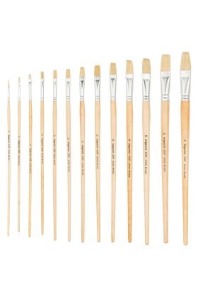 Bigpoint 258F Serisi Doğal Kıl Düz Kesik Fırça No: 8 x 12 Adet