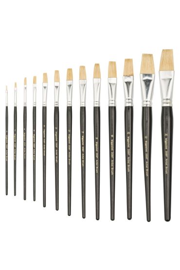 Bigpoint 358F Serisi Beyaz Doğal Kıl Düz Kesik Fırça No: 24 x 12 Adet