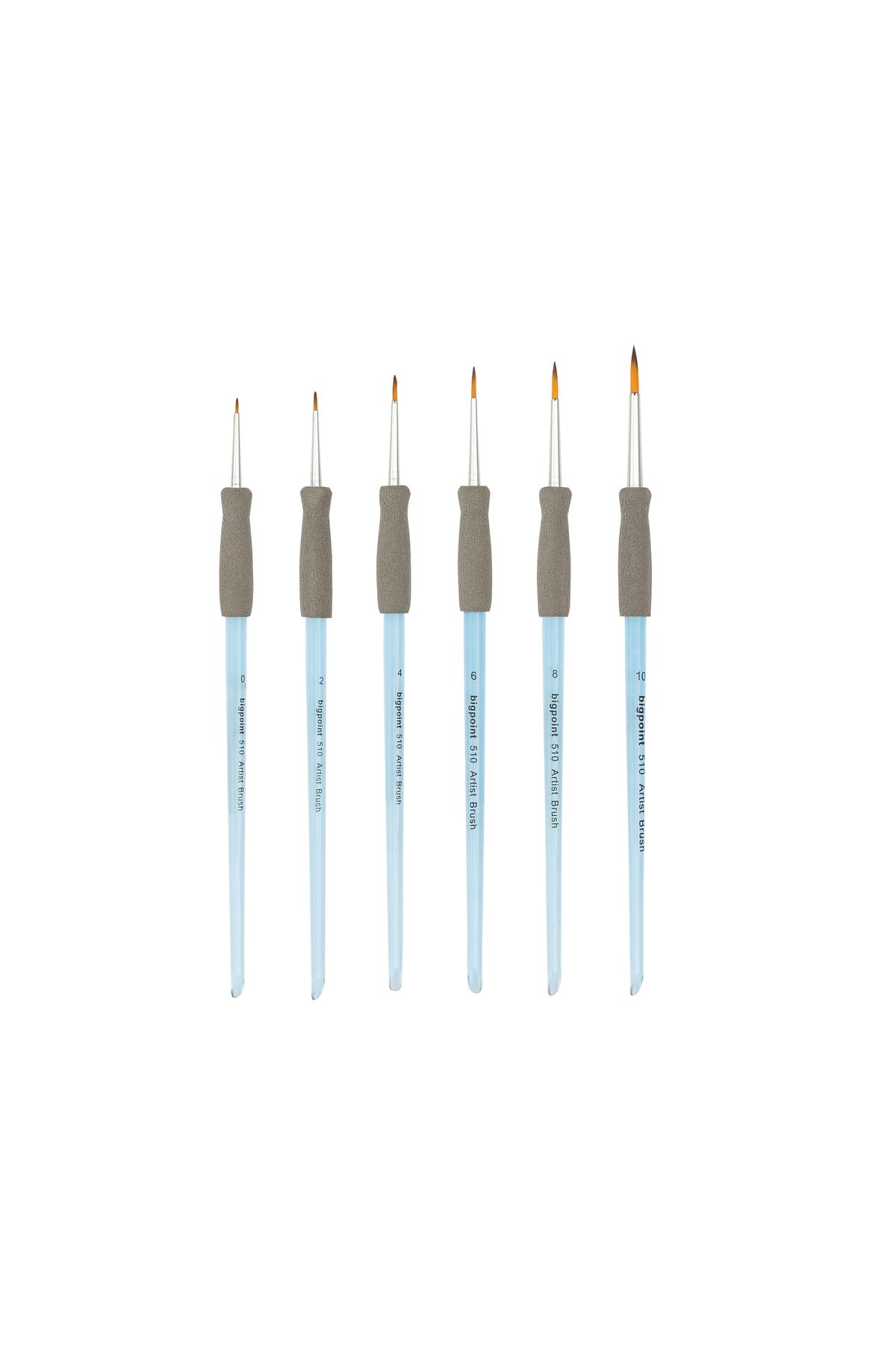 Bigpoint 510 Serisi Sentetik Kıl Akrilik Sap Yuvarlak Fırça No: 8 x 12 Adet