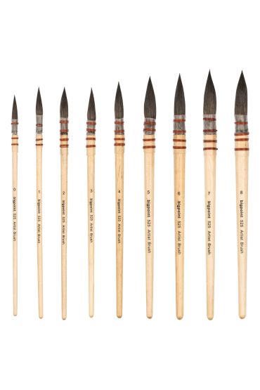 Bigpoint 525 Serisi Sincap Kılı Yuvarlak Fırça No: 3 x 6 Adet