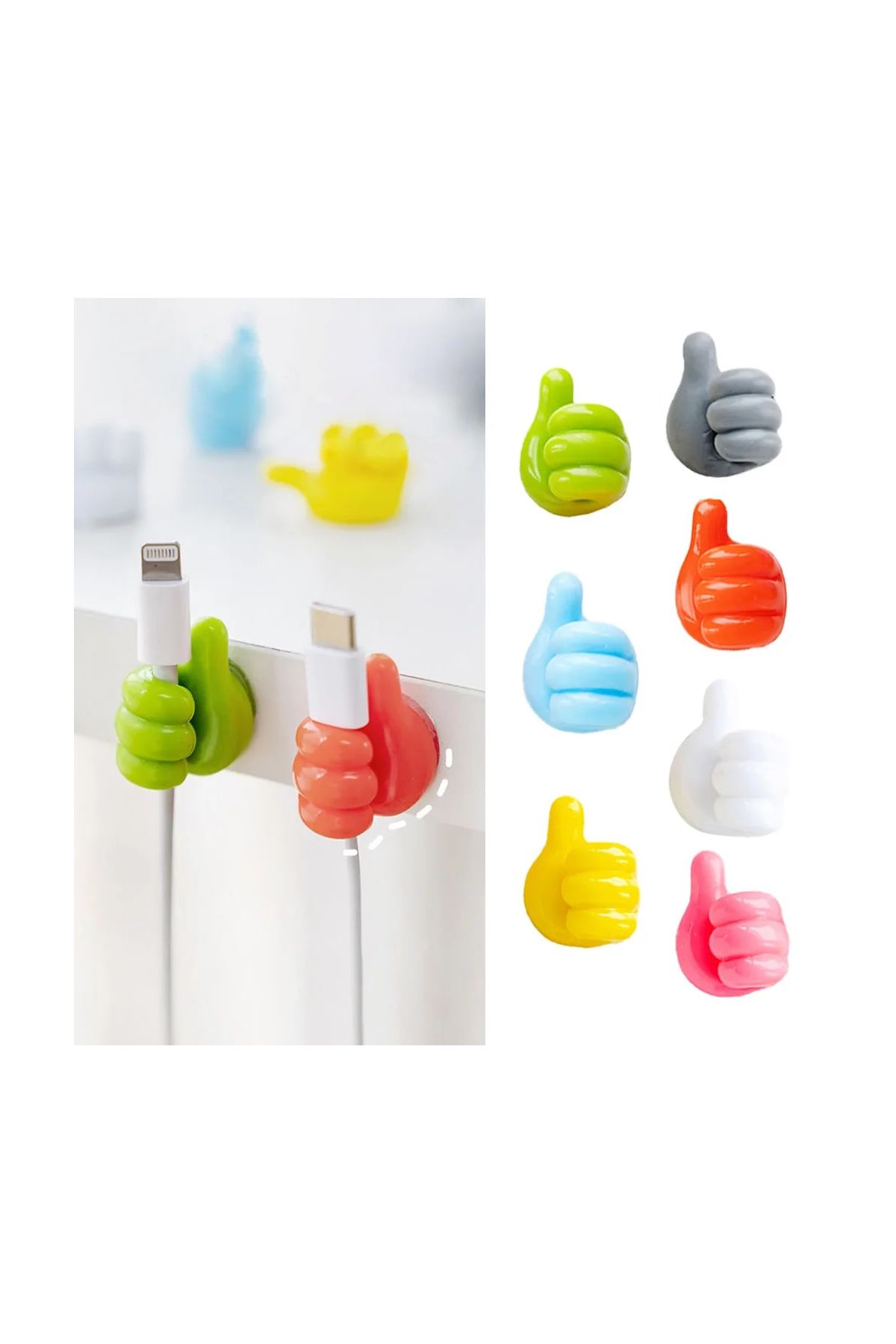 10 Adet Renkli Ok İşareti Kablo Sabitleyici Klipsler Kablo Düzenleyici Tutucu Yapışkanlı Askı