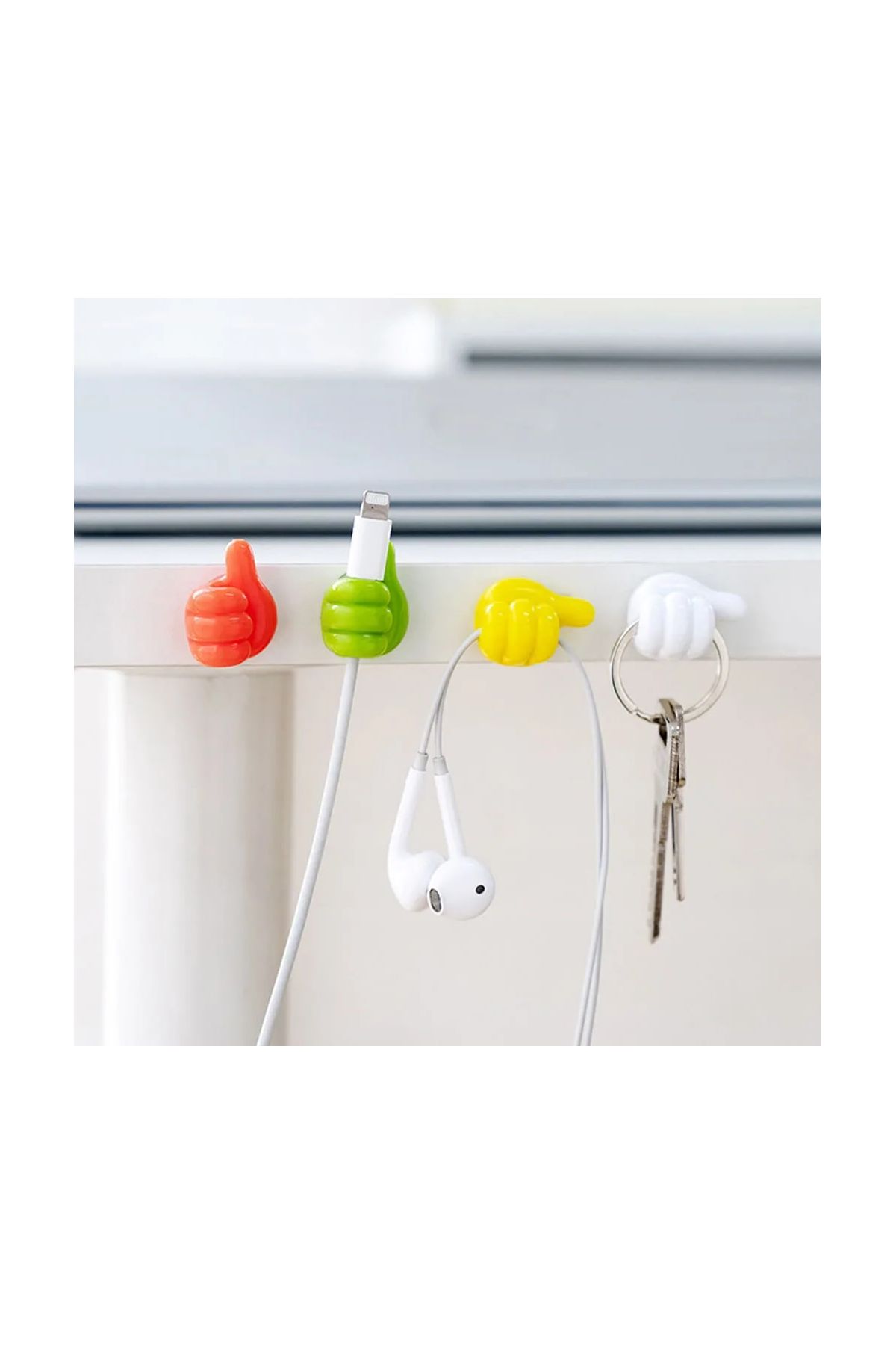 10 Adet Renkli Ok İşareti Kablo Sabitleyici Klipsler Kablo Düzenleyici Tutucu Yapışkanlı Askı