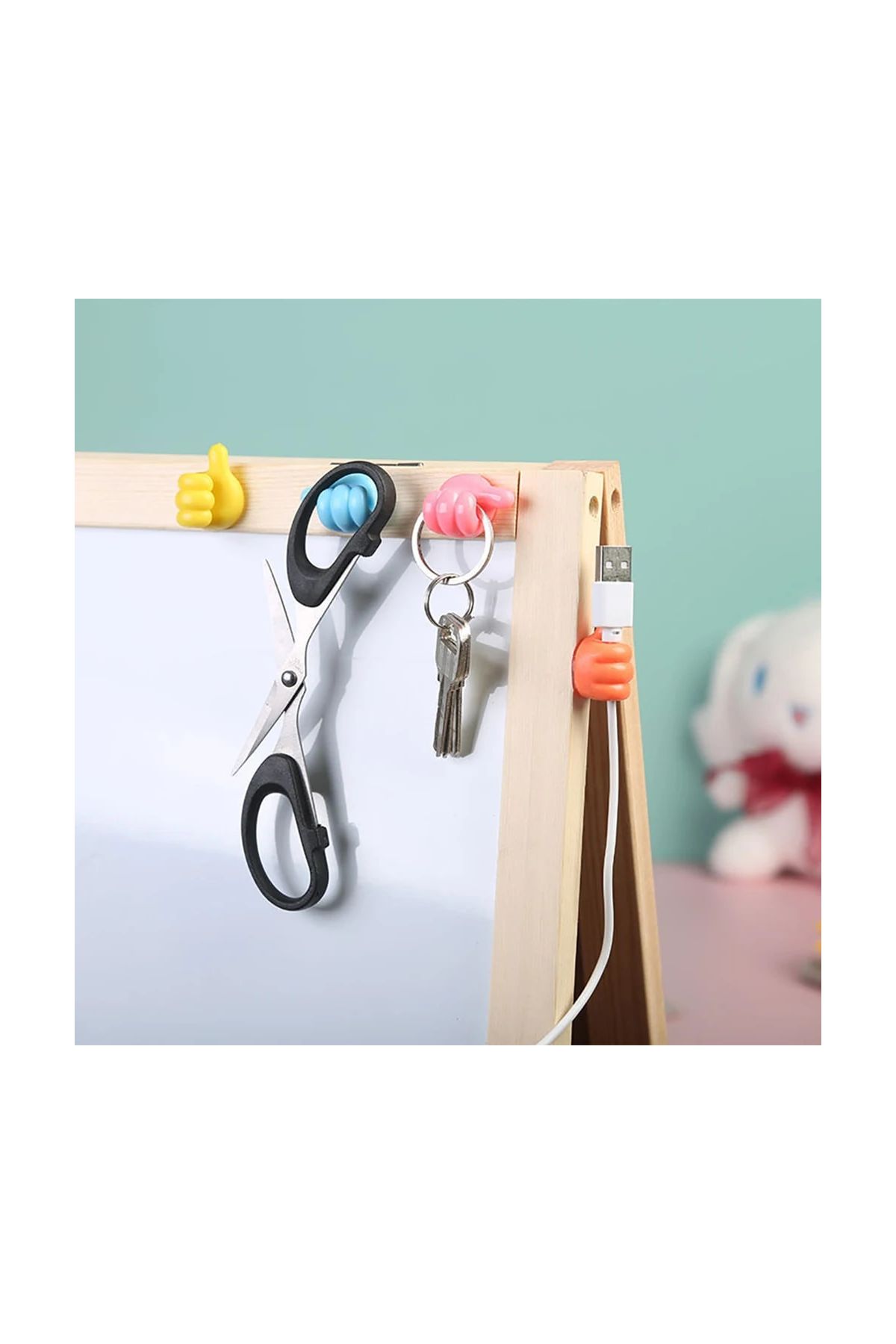 10 Adet Renkli Ok İşareti Kablo Sabitleyici Klipsler Kablo Düzenleyici Tutucu Yapışkanlı Askı