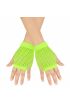 80’ler 90’lar Retro Neon Yeşil File Parmaksız Kısa Eldiven 11 cm