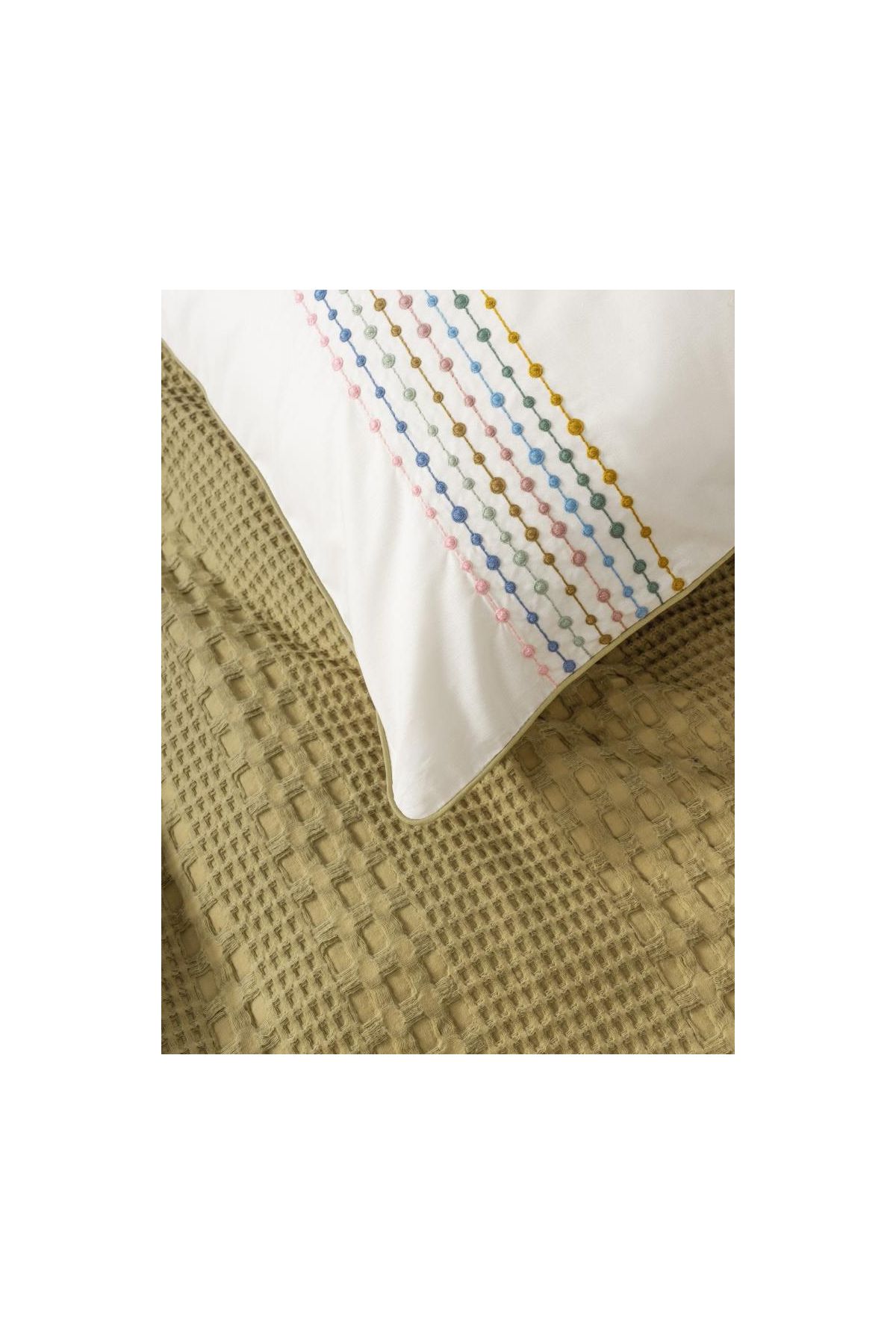 Aura Çift Kişilik Pike Takımı Pebble Hardal