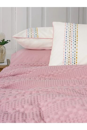 Aura Çift Kişilik Pike Takımı Pebble Pembe