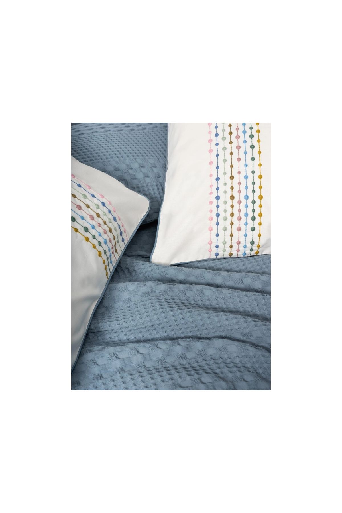 Aura Çift Kişilik Pike Takımı Pebble İndigo