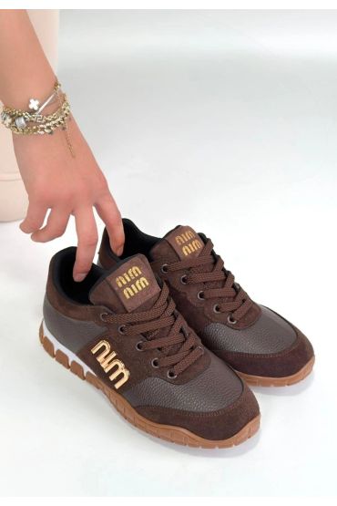 Marje Kahverengi Cilt Bağcıklı Spor Ayakkabı