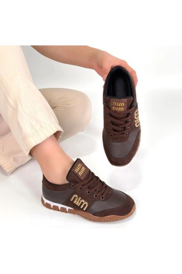 Marje Kahverengi Cilt Bağcıklı Spor Ayakkabı