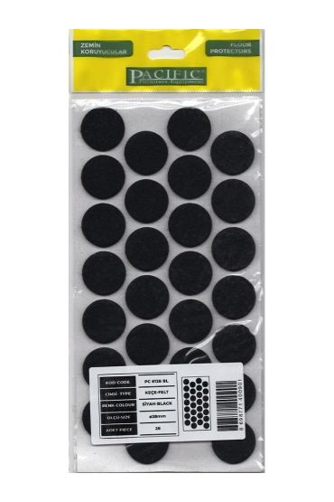 Pacific 6128 BL Yapışkanlı Keçe 28 mm Siyah