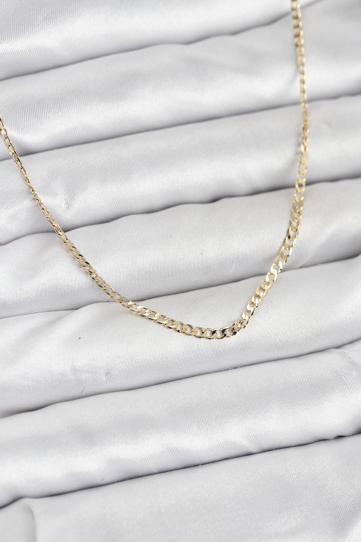 CM 14K Gold Renk Pirinç Zincir Model Kadın Kolye - TJ-BKO10917