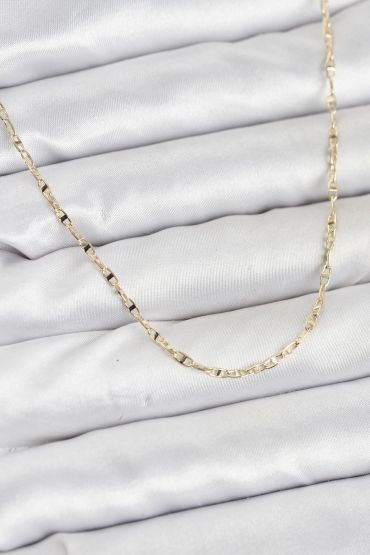 CM 14K Gold Renk Pirinç Gemi Zinciri Model Kadın Kolye - TJ-BKO10918