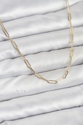 CM 14K Gold Renk Pirinç Ataç Zincir Kadın Kolye - TJ-BKO10925