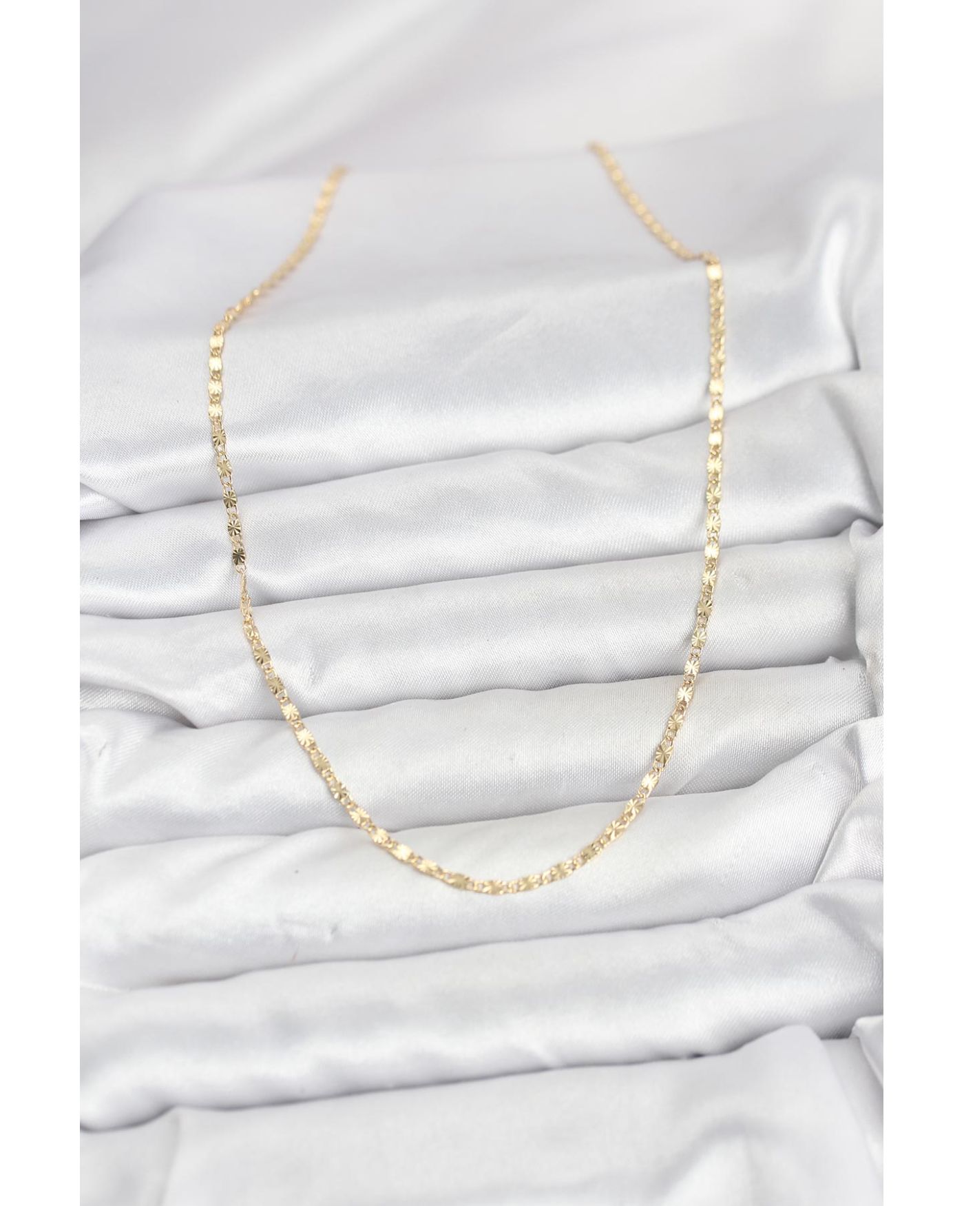 CM 14K Gold Renk Lazer İnce Zincirli Kadın Kolye - TJ-BKO10926