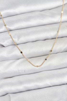 CM 14K Gold Renk Ezme Pul Model 60 cm Kadın Kolye - TJ-BKO10935