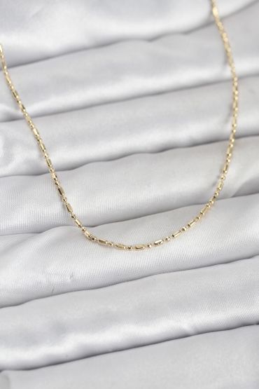 CM 14K Gold Renk Zincirli 60 cm Kadın Kolye - TJ-BKO10938
