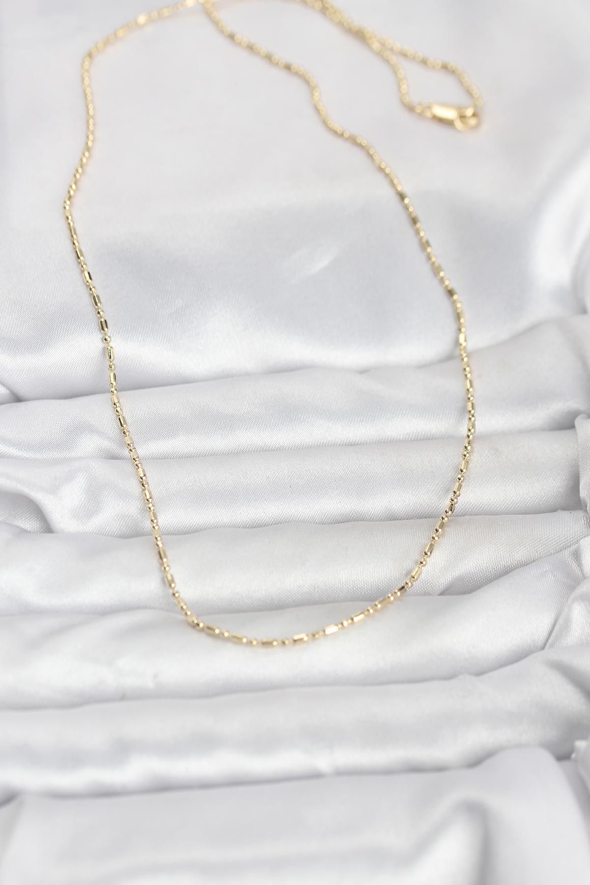 CM 14K Gold Renk Zincirli 60 cm Kadın Kolye - TJ-BKO10938