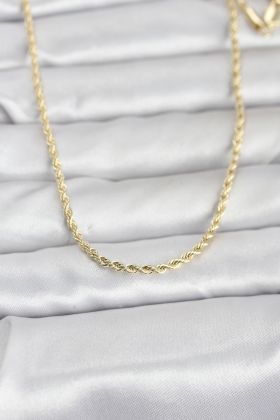 CM 14K Gold Renk Burgu Model Zincirli 60 cm Kadın Kolye - TJ-BKO10959