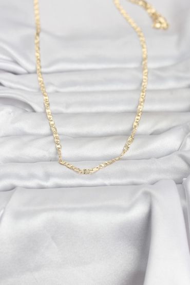 CM 14K Gold Renk Lazer Zincirli Model 60 cm Kadın Kolye - TJ-BKO10976