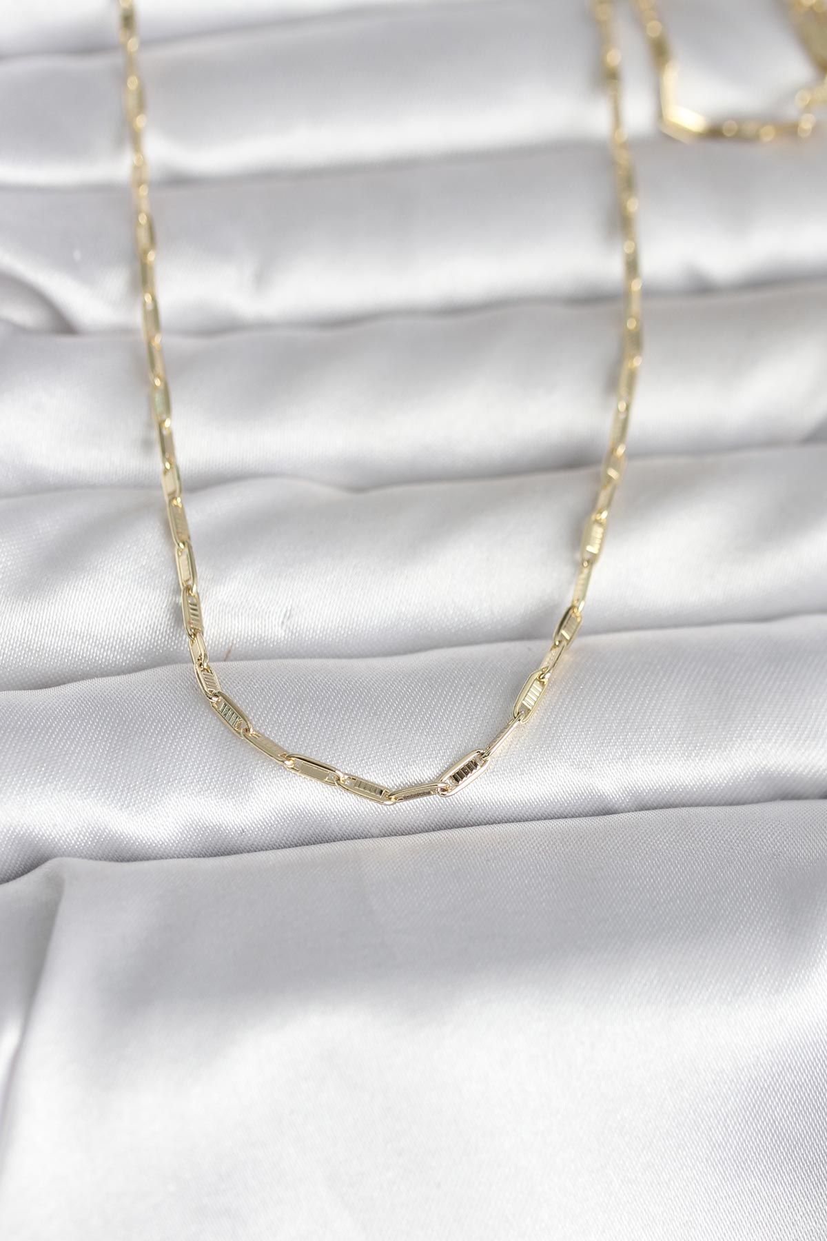 CM 14K Gold Renk İnce Ataç Zincir Model 60 cm Kadın Kolye - TJ-BKO10983