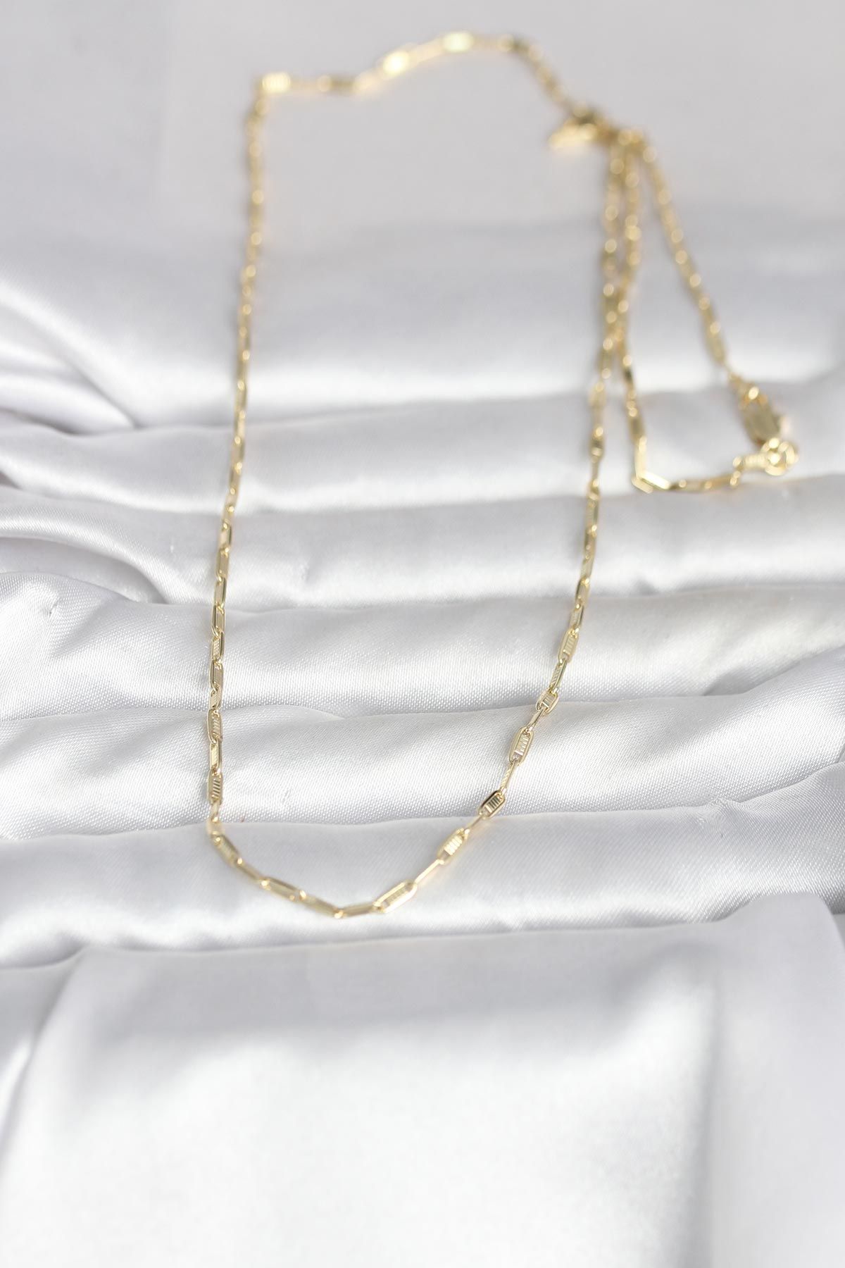 CM 14K Gold Renk İnce Ataç Zincir Model 60 cm Kadın Kolye - TJ-BKO10983