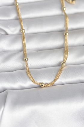 CM 14K Gold Renk Topçuk Model 60 cm Kadın Kolye - TJ-BKO10992