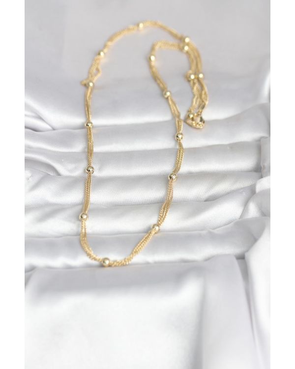 CM 14K Gold Renk Topçuk Model 60 cm Kadın Kolye - TJ-BKO10992