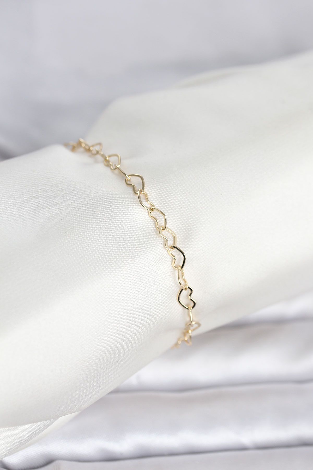 CM 14K Gold Renk Kalpli Zincir Model Kadın Bileklik - TJ-BB8278