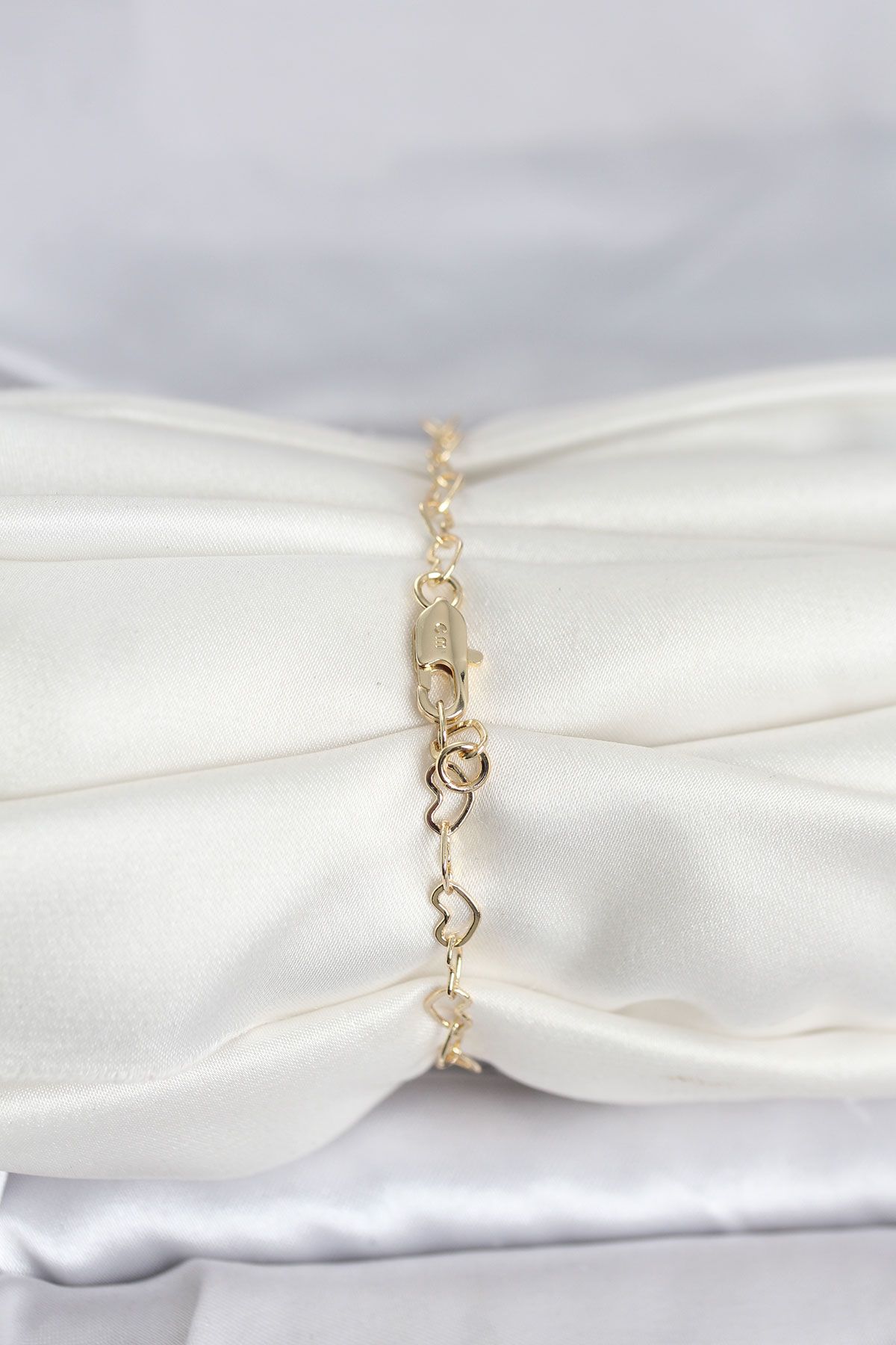 CM 14K Gold Renk Kalpli Zincir Model Kadın Bileklik - TJ-BB8278