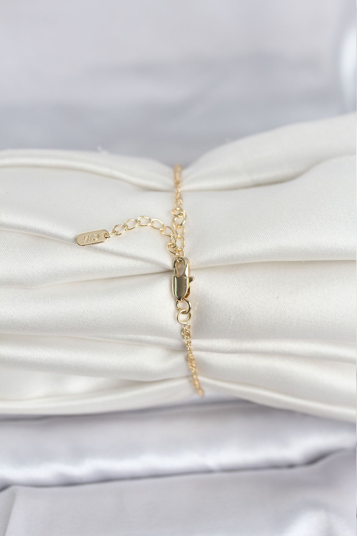 CM 14K Gold Renk Ezme Burgu Zincir Model Kadın Bileklik - TJ-BB8280