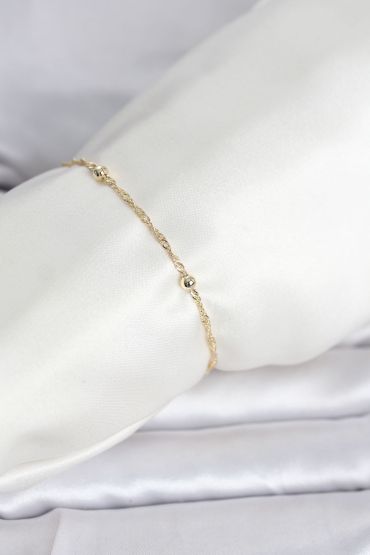 CM 14K Gold Renk Burgu Topçuk Model Kadın Bileklik - TJ-BB8281