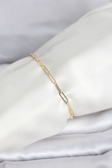 CM 14K Gold Renk Ataç Zincir Model Kadın Bileklik - TJ-BB8283