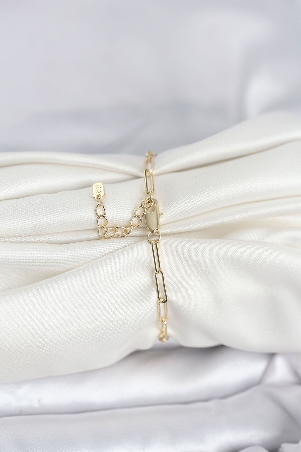 CM 14K Gold Renk Ataç Zincir Model Kadın Bileklik - TJ-BB8283