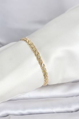 CM 14K Gold Renk Sarmal Zincir Model Kadın Bileklik - TJ-BB8298