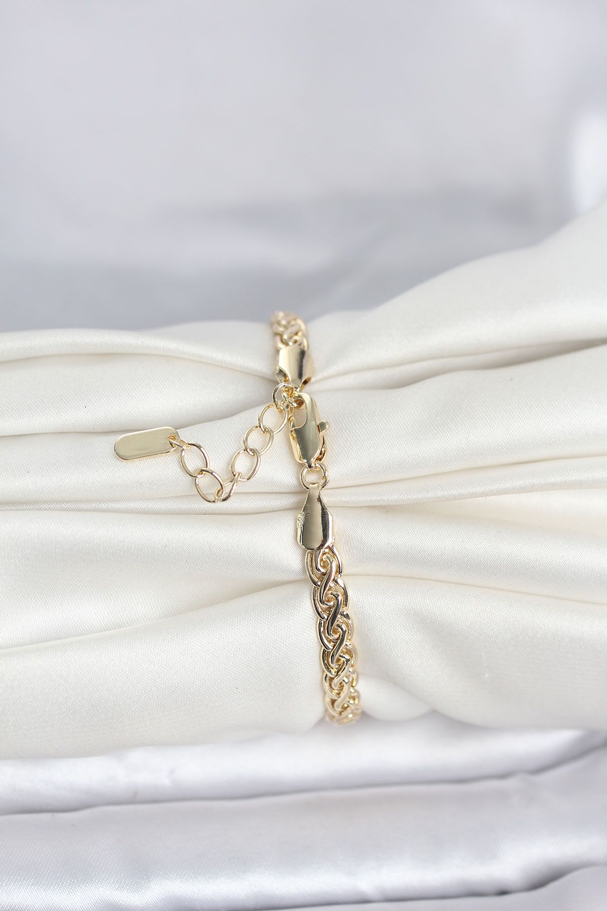 CM 14K Gold Renk Sarmal Zincir Model Kadın Bileklik - TJ-BB8298