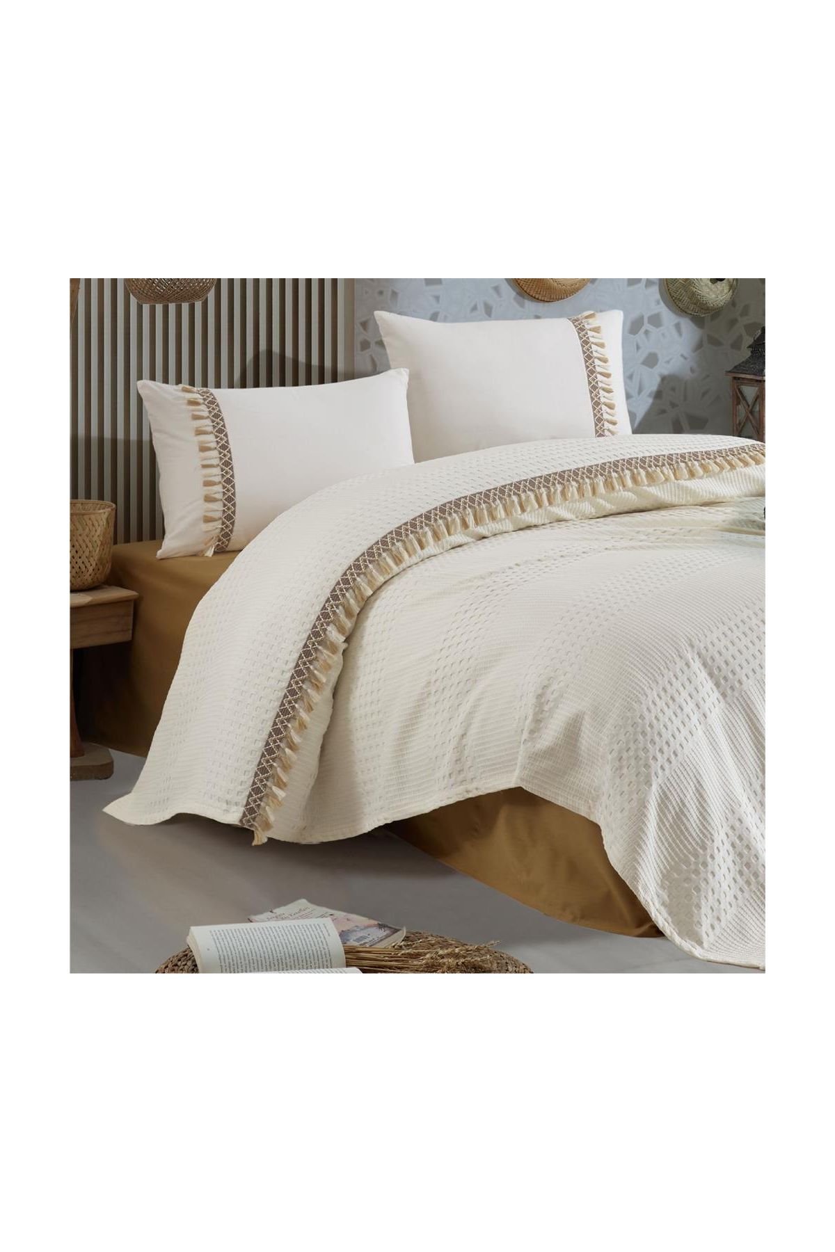 Pike Takımı Çift Kişilik Bohemline V5 Ekru