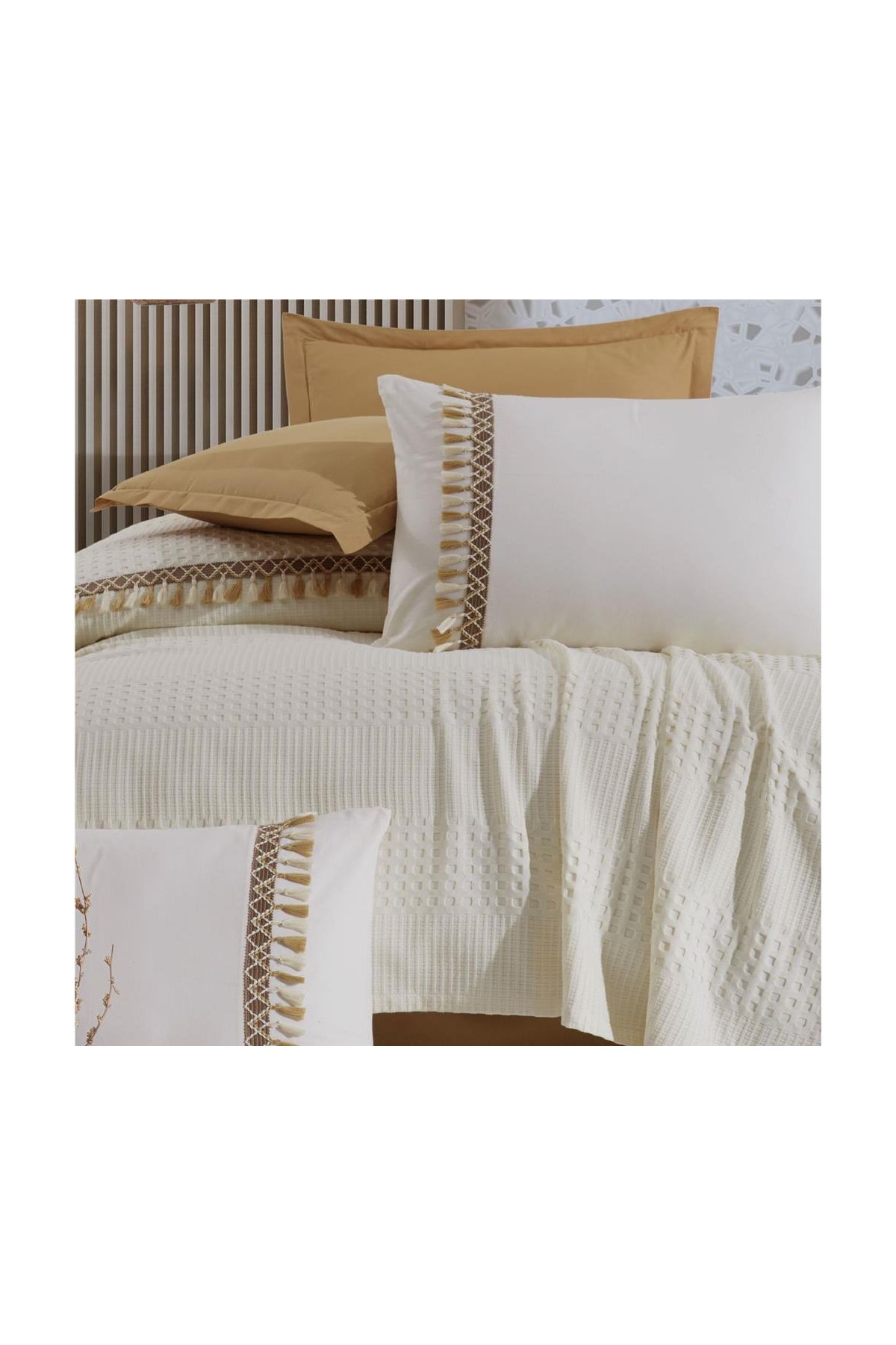 Pike Takımı Çift Kişilik Bohemline V5 Ekru