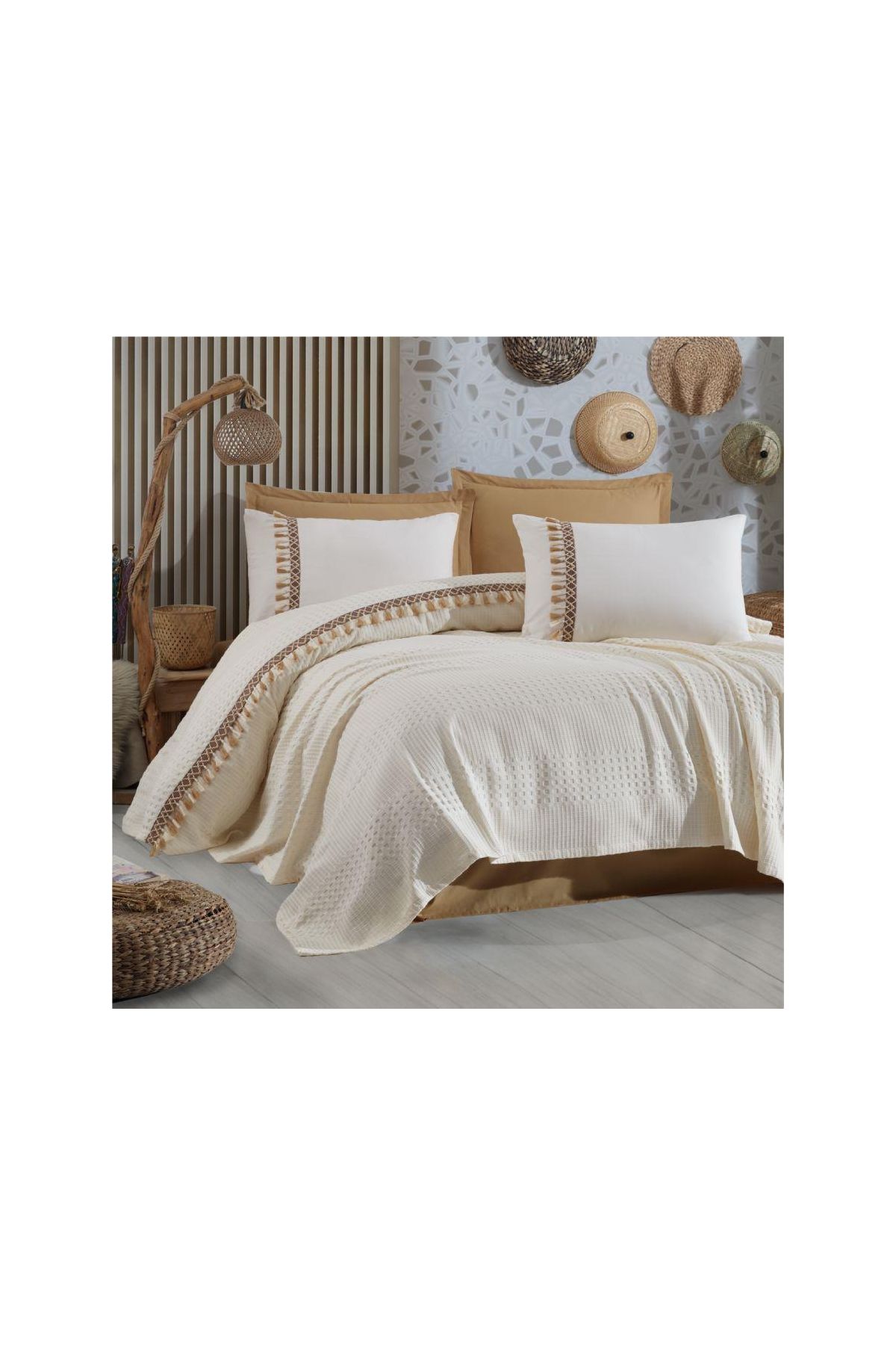 Pike Takımı Çift Kişilik Bohemline V5 Ekru