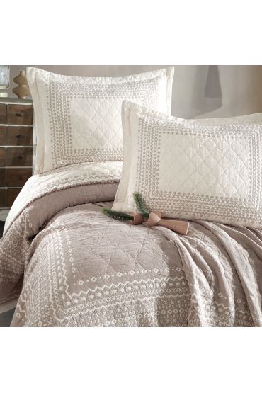 Çift Kişilik Müslin Yatak Örtüsü Nomada V2 Kahve