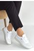 Merja Beyaz Deri Bağcıklı Spor Ayakkabı