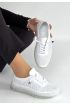 Merja Beyaz Deri Bağcıklı Spor Ayakkabı