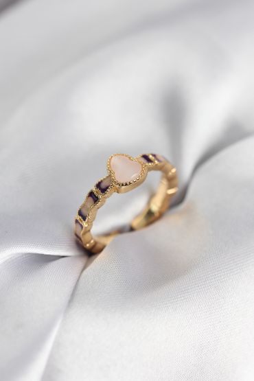 Gold Renk Mineli Su Kabağı Model Kadın Yüzük - TJ-BYK3953