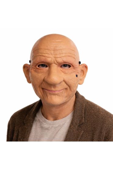 Gerçekçi Yaşlı Adam Maskesi – Lateks Görünümlü Plastik Korku Maskesi