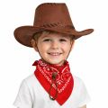 Çuk Kovboy Şapka Kahverengi &amp Kırmızı Bandana Seti